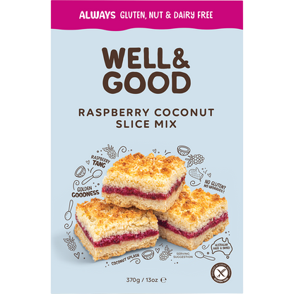Well & Good Raspberry Coconut Slice Mix 370g