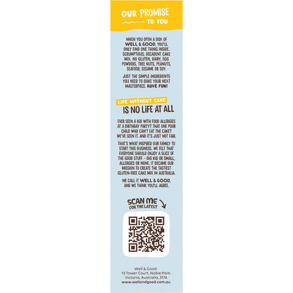 Well & Good Lemon Coconut Cake Mix with Goji Berry Icing 475g