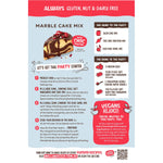 Back of Well & Good Marble Cake Mix box with ingredients, nutritional information, and baking instructions.