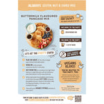 Back of Well & Good Buttermilk Pancake Mix 400g box with ingredients, allergens, and nutritional information.