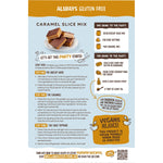Back of Well & Good Caramel Slice Mix 315g box with nutritional facts, ingredients, and preparation instructions.