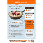 Back of Well and Good 400g Choc Chip Cookie Mix box with ingredients, nutrition facts, and baking instructions.
