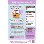 Back of Well & Good Muffin Mix box with ingredients, nutritional facts, and baking instructions.