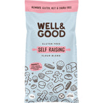 1kg bag of Well & Good Gluten Free Self Raising Flour Blend with a yellow label and blue text.