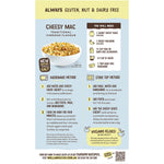 Back of Well & Good Cheesy Mac 110g box with ingredients, nutrition facts, and preparation instructions.