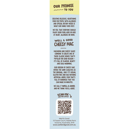 Well & Good Cheesy Mac Traditional Cheddar Flavour 110g