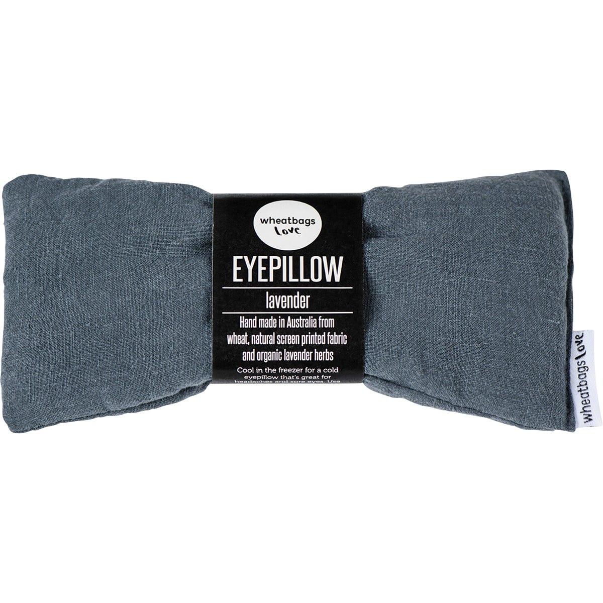 Slate grey Wheatbags Love luxe linen eyepillow filled with natural wheat and organic lavender.