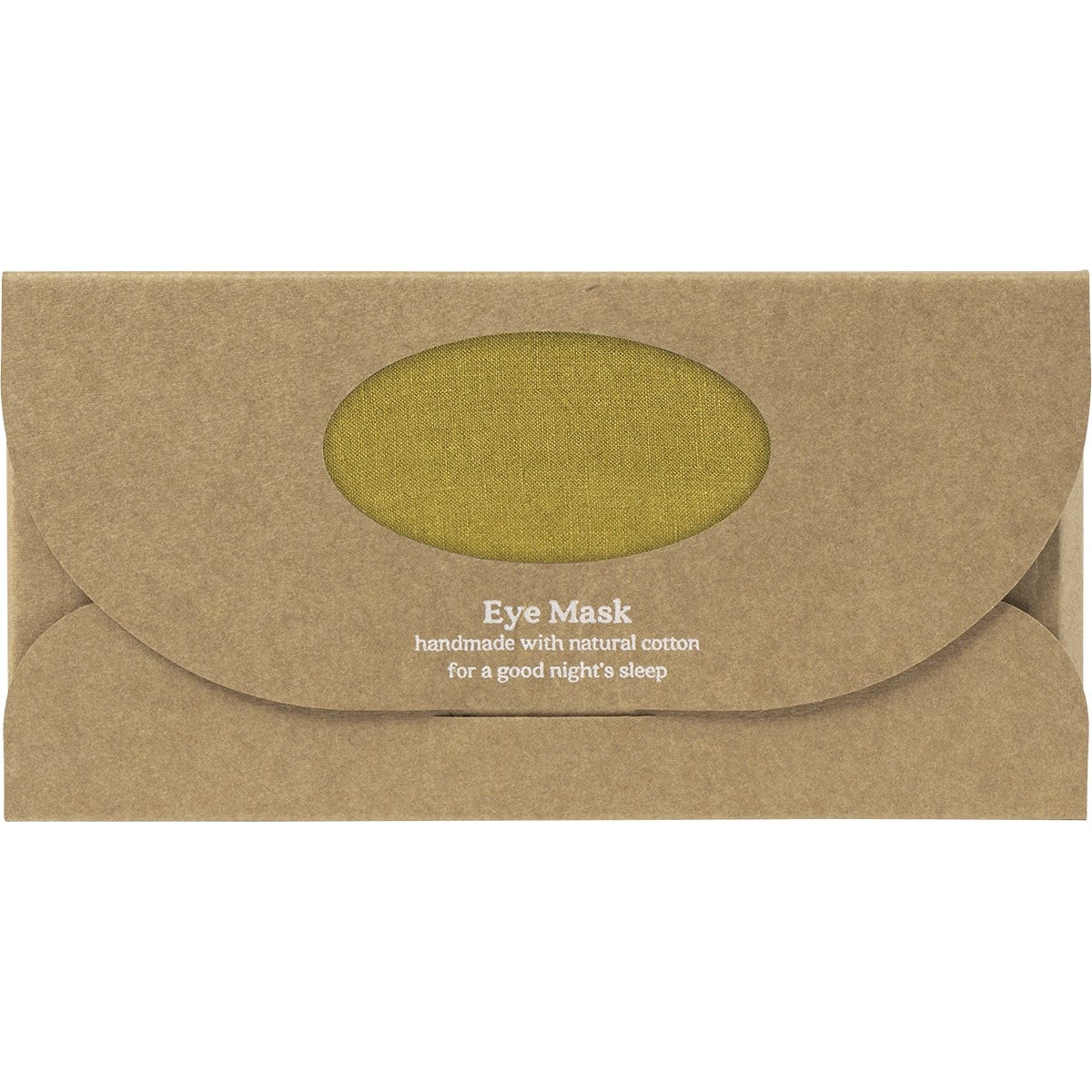 White and green gift box for a Wheatbags Love pistachio linen eye mask on a white background.