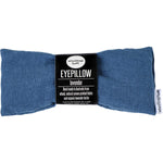 Ocean blue Wheatbags Love luxe linen lavender scented eye pillow on a white background.