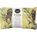 Lavender scented wheatbag featuring a Banksia Pod floral print on a white background.