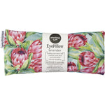 Lavender scented Wheatbags Love Protea eyepillow featuring a vibrant floral print on a white background.