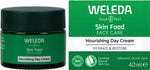 Weleda Skin Food Nourishing Day Cream 40ml tube and box set with green packaging and botanical illustrations.