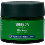 40ml tube of Weleda Skin Food Nourishing Night Cream with dark green packaging and botanical illustrations.