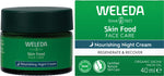 40ml Weleda Skin Food Nourishing Night Cream tube and box featuring dark green packaging and botanical illustrations.