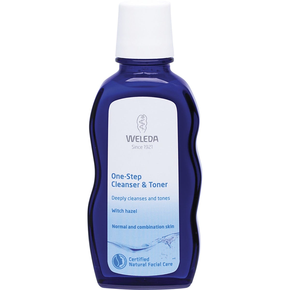 100ml bottle of Weleda One-Step Cleanser and Toner with Witch Hazel on a white background.
