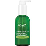 Weleda Deep Cleansing Gel 150ml pump bottle with aloe vera and witch hazel on a white background.