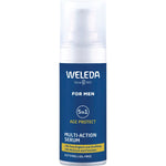 30ml bottle of Weleda 5 in 1 Multi-Action Serum for men with a blue and white label.