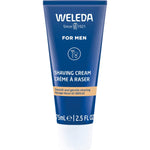 Weleda Shaving Cream for men 75ml blue and white tube on a white background.