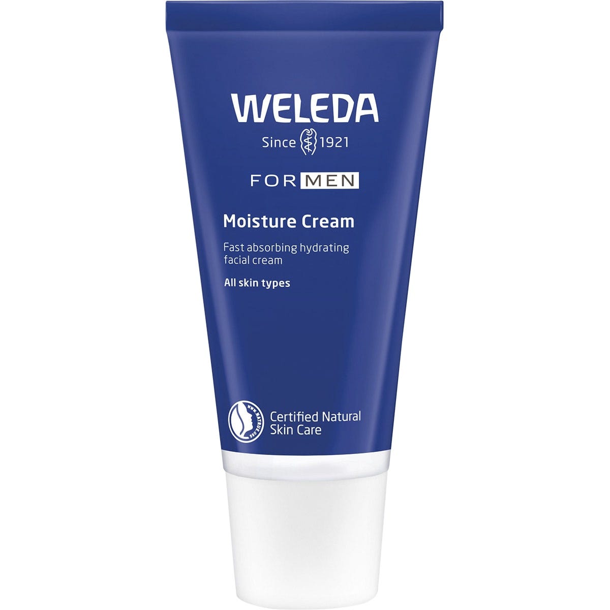 30ml tube of Weleda Moisture Cream for Men on a white background.