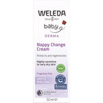 Purple and white box of Weleda White Mallow Nappy Change Cream for hypersensitive baby skin.