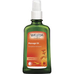 100ml bottle of Weleda Arnica Massage Oil with a pump dispenser on a white background.