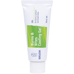 36ml tube of Weleda Burns and Bites Cooling Gel with herbal illustrations on a white background.