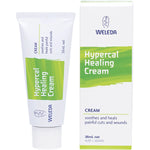 Weleda Hypercal Healing Cream 36ml tube and box featuring herbal illustrations on a clean white background.