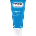 75ml tube of Weleda Foot Balm with botanical illustrations on a white background.