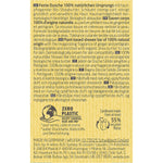 Back of Weleda Ginger and Petitgrain Shower Bar box with ingredients, usage directions, and natural certifications.