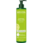 250ml bottle of Weleda Hydrating Body Lotion with Aloe Vera and hyaluronic acid for normal skin.