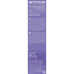 Right side of Weleda Lavender Bath Milk box featuring a Spotify code and instructions for a bespoke bathroom playlist.