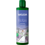 400ml bottle of Weleda Relax Lavender Shower Cream with organic sunflower oil and a calming lavender scent.