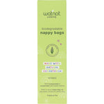 Box of 50 Wotnot biodegradable and compostable nappy bags made from GM-free cornstarch on a white background.