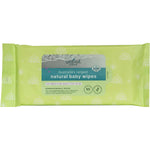 A 20 pack of Wotnot biodegradable natural baby wipes in a white and green resealable refill pouch.