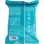 Back of Wotnot Ultra-Hydrating Face Wipes pack with ingredients, benefits, and organic certification details.