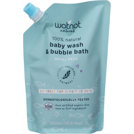 Wotnot Baby Wash & Bubble Bath Refill Pack For Sensitive Skin 500ml