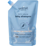 500ml refill pouch of Wotnot Baby Shampoo for sensitive skin with aloe vera and colloidal oatmeal.