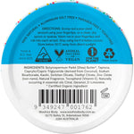 Back of Woohoo Surf Deodorant Paste 60g tin with directions for use and ingredients list on a white background.