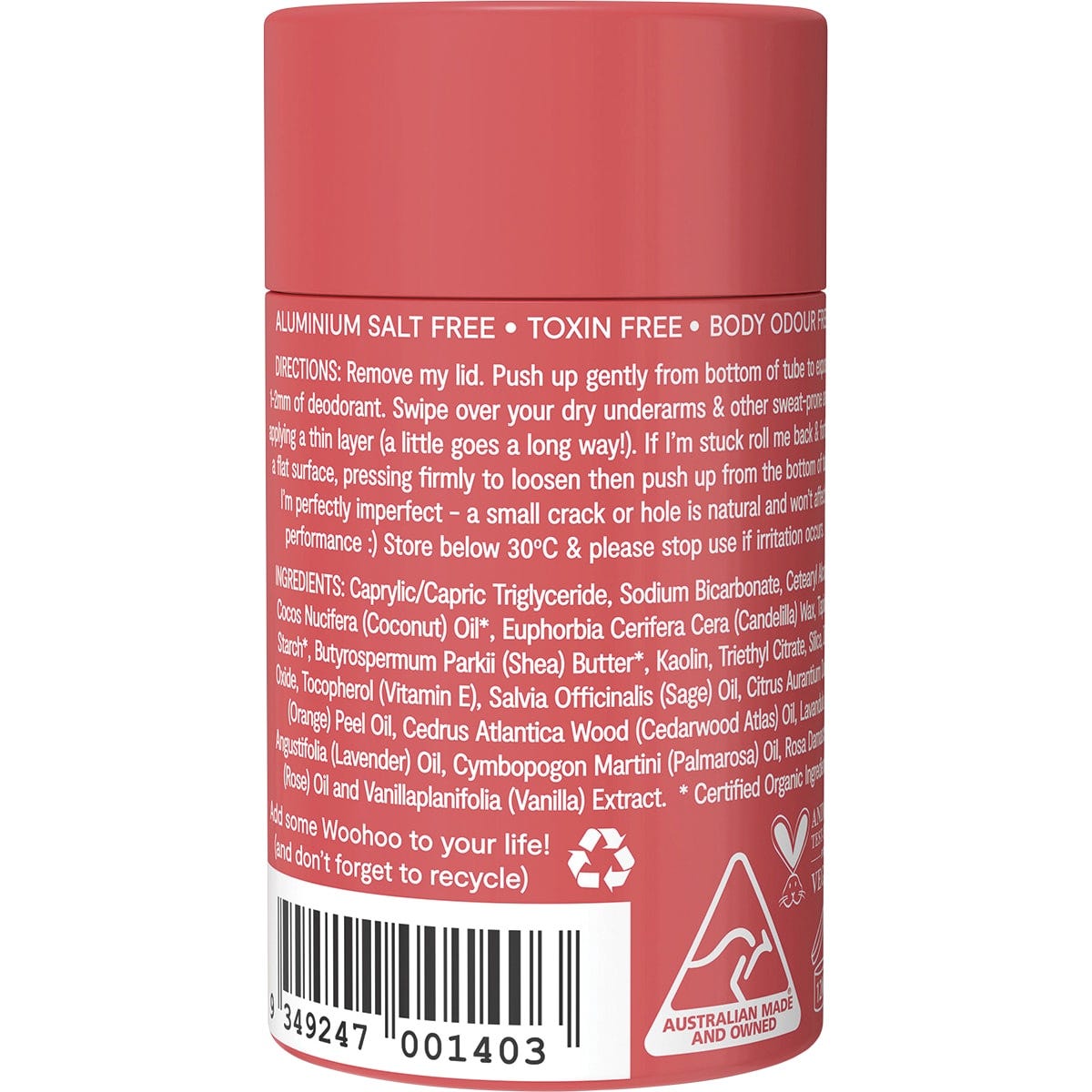 Woohoo Body Deodorant Stick Urban Regular Strength(Anti-Chafe) 60g