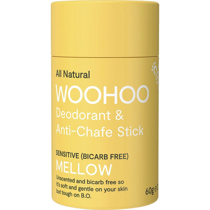 Woohoo Body Deodorant Stick Mellow Sensitive Bicarb Free(Anti-Chafe) 60g