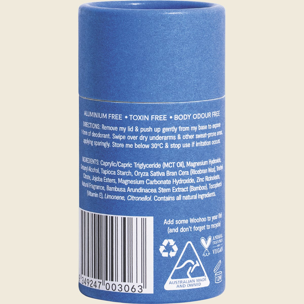 Woohoo Body Deodorant Stick Drift Extra Strength 60g