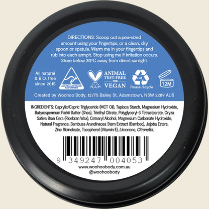 Woohoo Body Deodorant Paste Tin Drift Extra Strength 60g