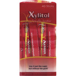 Left side of a Nirvana Originals Xylitol 40-pack box showing natural sugar alternative benefits and usage.