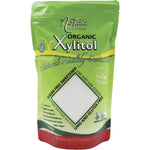 750g pouch of Nirvana Organics Xylitol, a certified organic, sugar-free sweetener derived from non-GMO corncob.