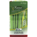 Right side of Nirvana Organics Xylitol 40-pack box showing product benefits and Australian-made logo.