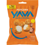 60g bag of YAVA Sea Salt Caramel Popcorn with cashew pieces and 100 percent natural ingredients.