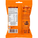 Back of YAVA YA'Bites Light Choco Granola Snack bag with nutrition facts, ingredients, and product information.