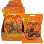 YAVA YA'Bites Granola Snack Light Choco 8x35g box and individual snack packs with chocolate granola pieces.