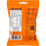 Back of YAVA Chocolate Banana Granola Bites bag showing ingredients, nutrition facts, and a map of Indonesia.