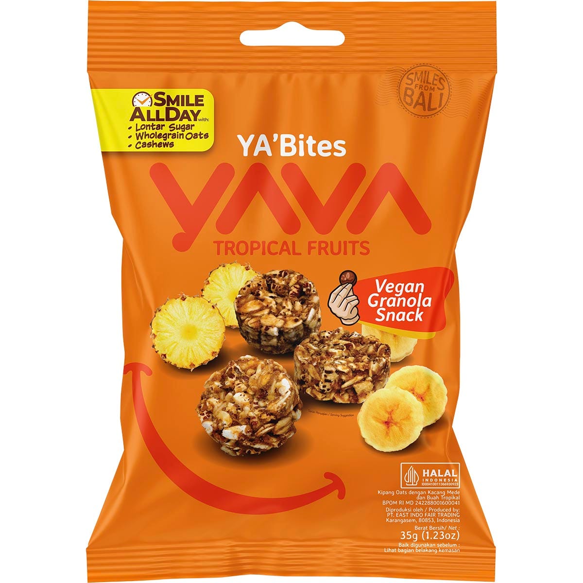 YAVA YA'Bites Granola Snack Tropical Fruits 8x35g